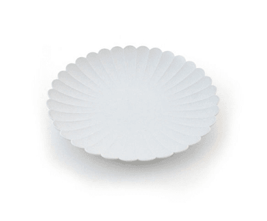 Simple Gray And White Frosted Chrysanthemum Dinner Plate - Mubimart