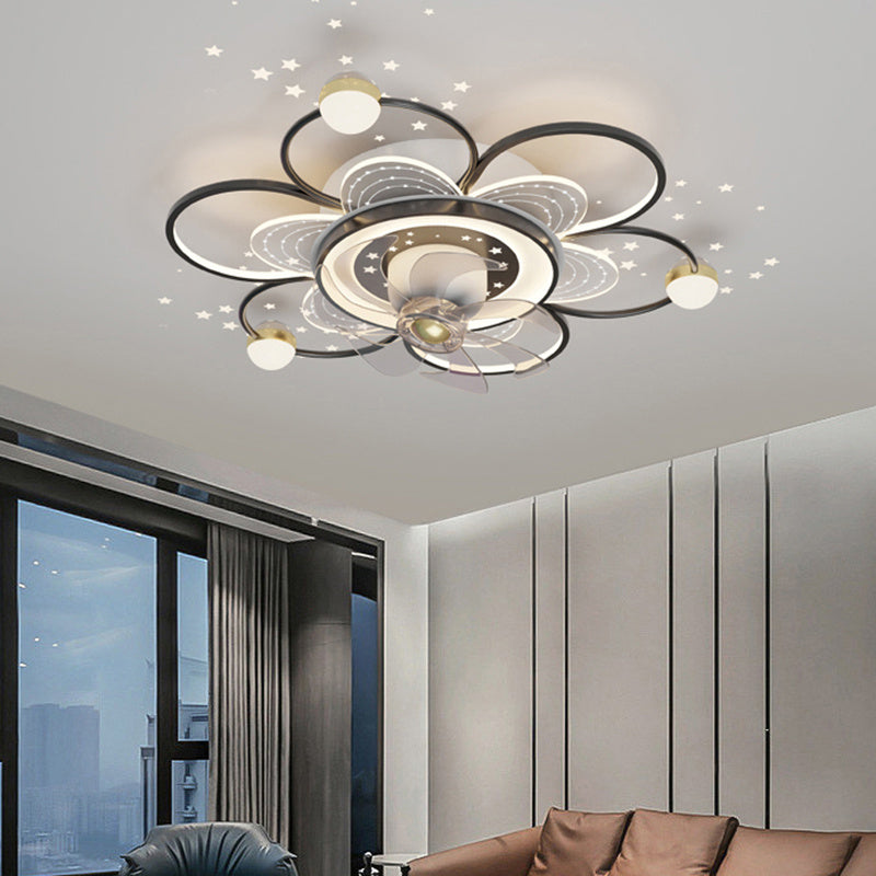 Simple, Modern And Creative Nordic Household Intelligent Ceiling Fan Lamp - Mubimart -  