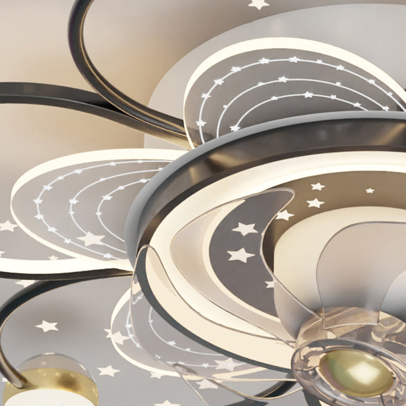 Simple, Modern And Creative Nordic Household Intelligent Ceiling Fan Lamp - Mubimart -  