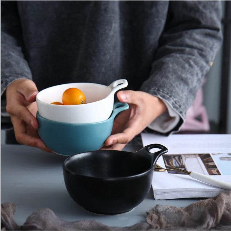 Simple Rice Bowl Baked Bowl Small Soup Bowl Dessert Breakfast Bowl - Mubimart