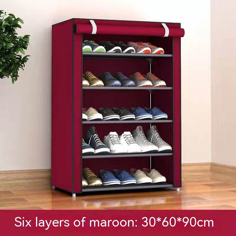 Simple Shoe Rack Multi-layer Steel Pipe Assembly Dustproof Shoe Cabinet - Mubimart