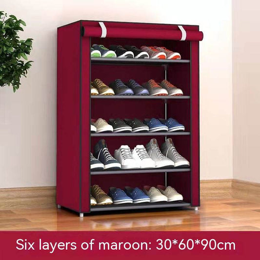 Simple Shoe Rack Multi-layer Steel Pipe Assembly Dustproof Shoe Cabinet - Mubimart