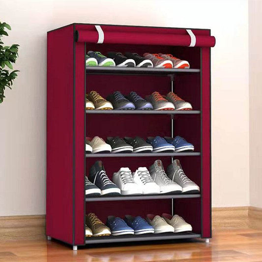 Simple Shoe Rack Multi-layer Steel Pipe Assembly Dustproof Shoe Cabinet - Mubimart