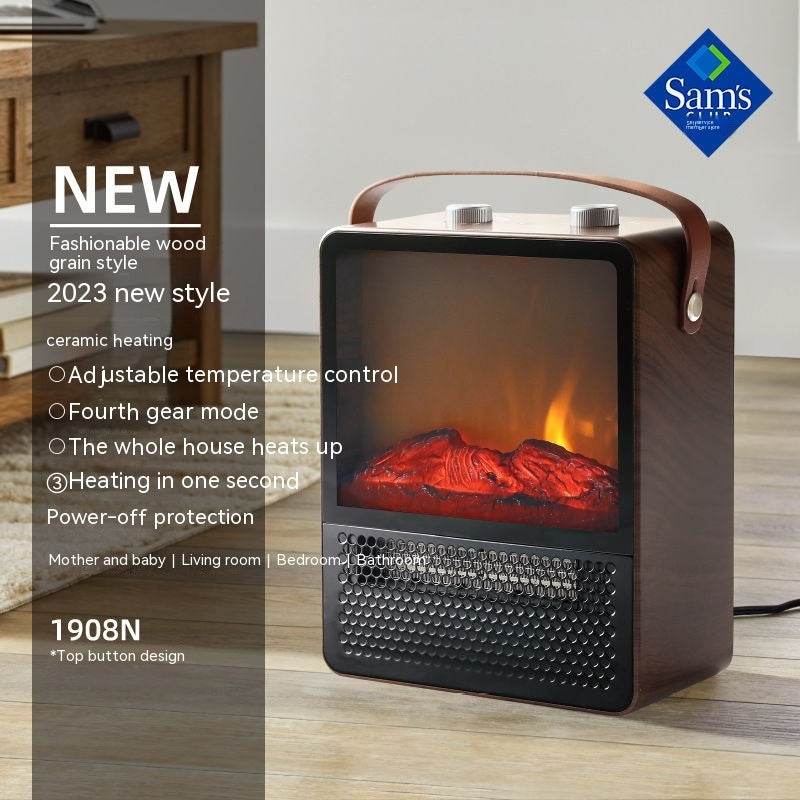 Simulated Flame Vertical Small Heater - Mubimart