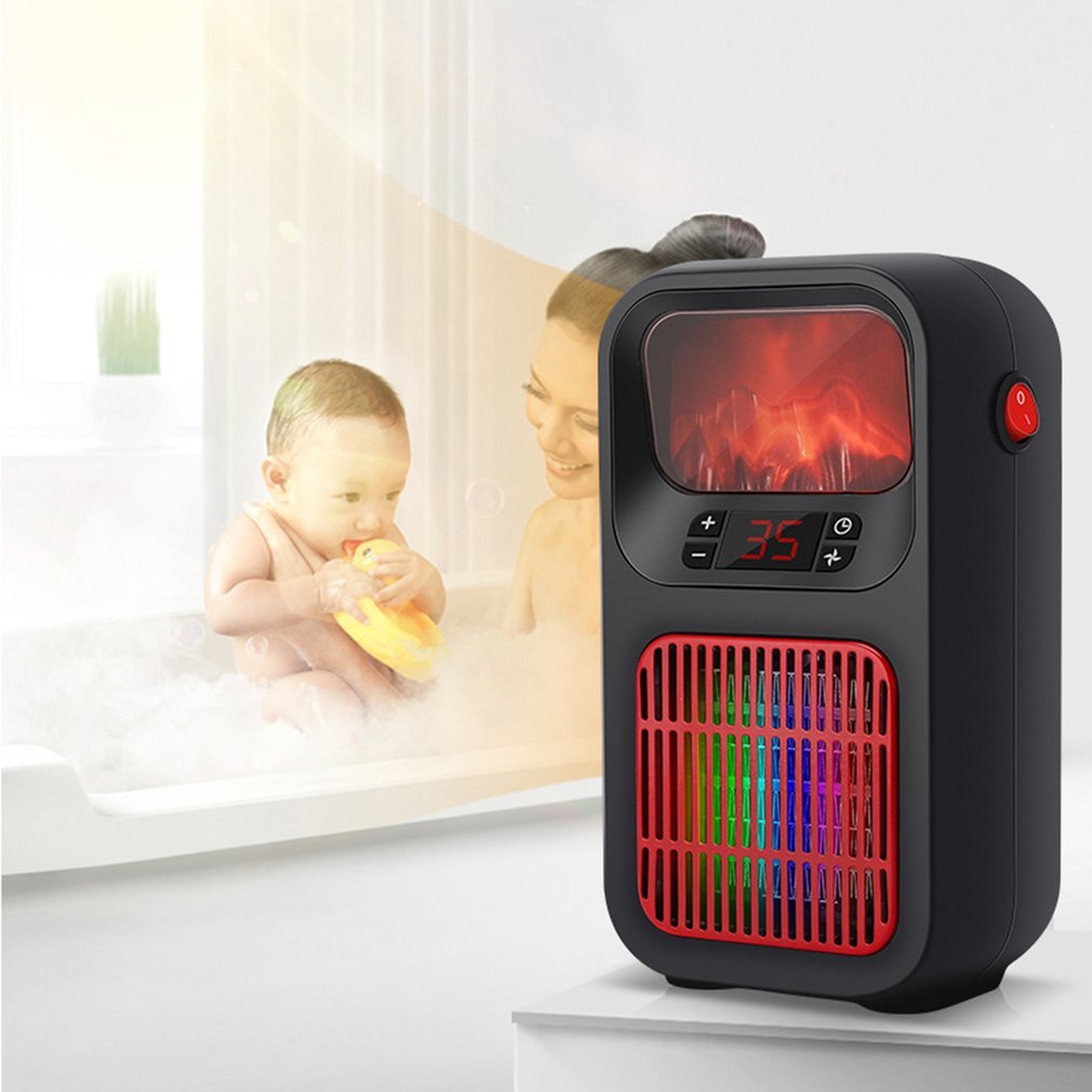 Simulation Flame Heater Mini Heater Compact Portable Hot Air - Mubimart - Tower heaters 