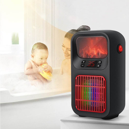 Simulation Flame Heater Mini Heater Compact Portable Hot Air - Mubimart