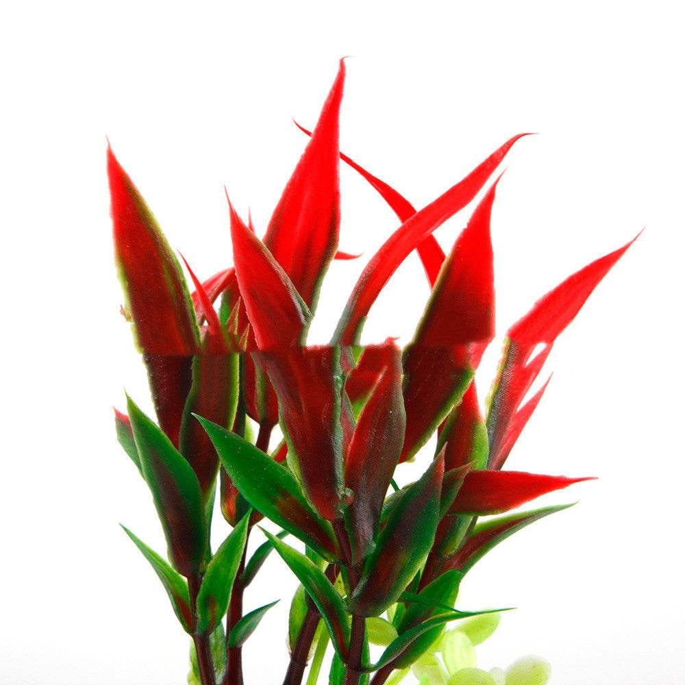 Simulation Of Aquatic Plants Wholesale Fish Tank Landscaping Simulation Plants Ornamental Plastic Short Aquatic Plants 2 Color Bamboo Leaves - Mubimart