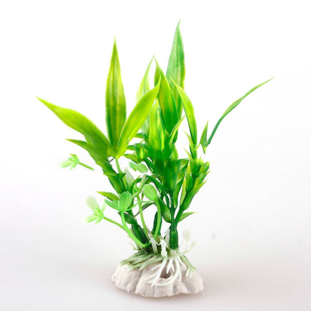 Simulation Of Aquatic Plants Wholesale Fish Tank Landscaping Simulation Plants Ornamental Plastic Short Aquatic Plants 2 Color Bamboo Leaves - Mubimart