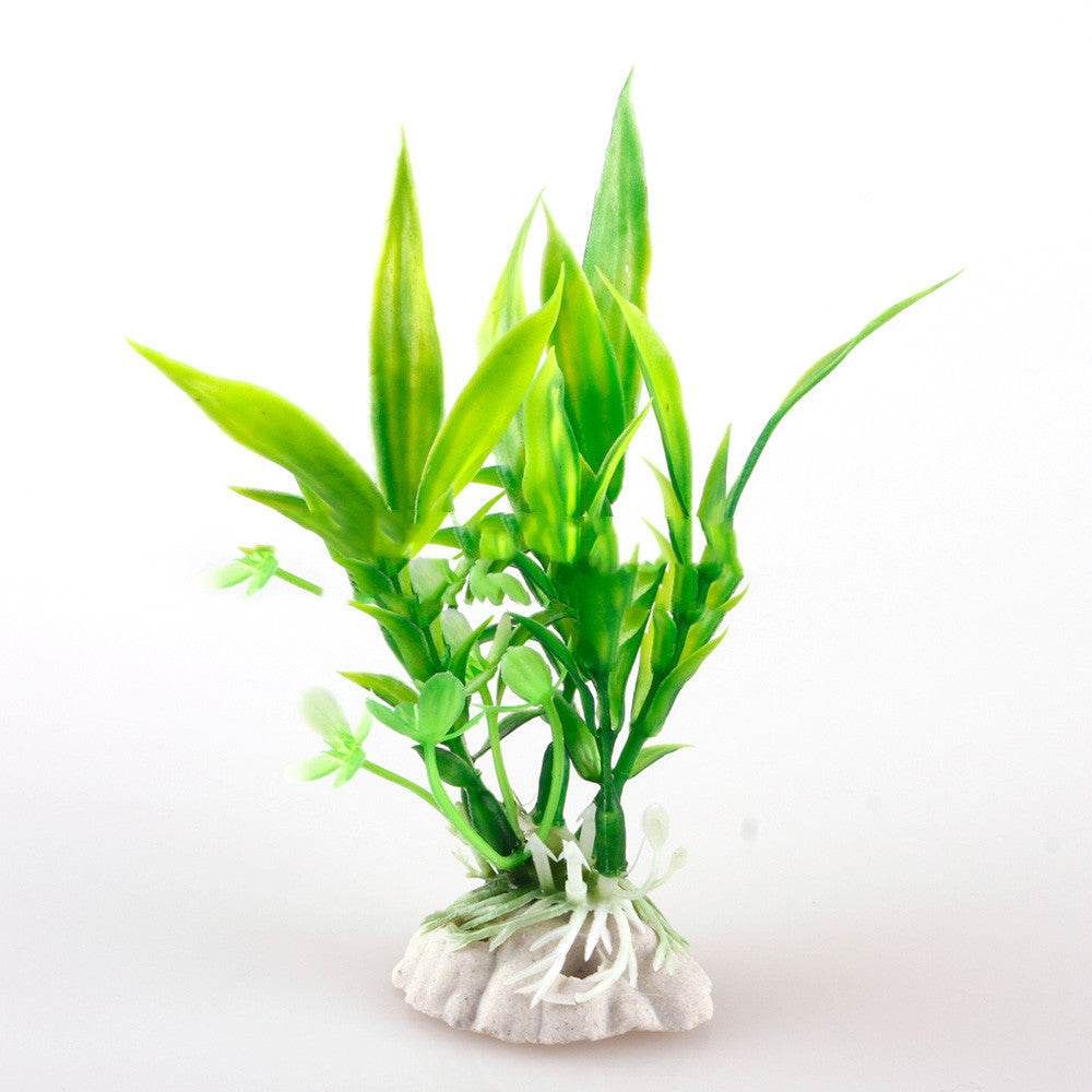 Simulation Of Aquatic Plants Wholesale Fish Tank Landscaping Simulation Plants Ornamental Plastic Short Aquatic Plants 2 Color Bamboo Leaves - Mubimart