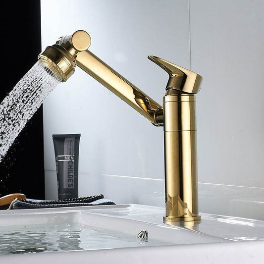 Single Hole Hot And Cold Water Faucet Universal Swivel Basin Faucet - Mubimart