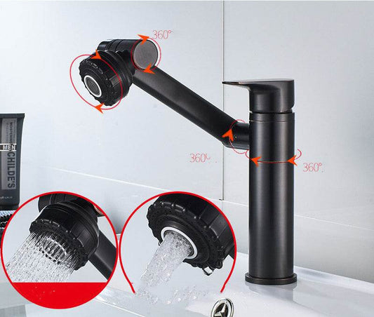 Single Hole Hot And Cold Water Faucet Universal Swivel Basin Faucet - Mubimart