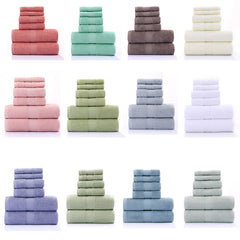 Six Piece Set Of Pure Cotton Bath Towels - Mubimart -  