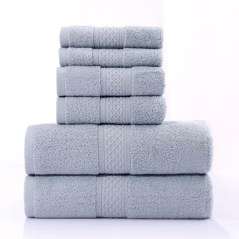 Six Piece Set Of Pure Cotton Bath Towels - Mubimart - Bath towel 