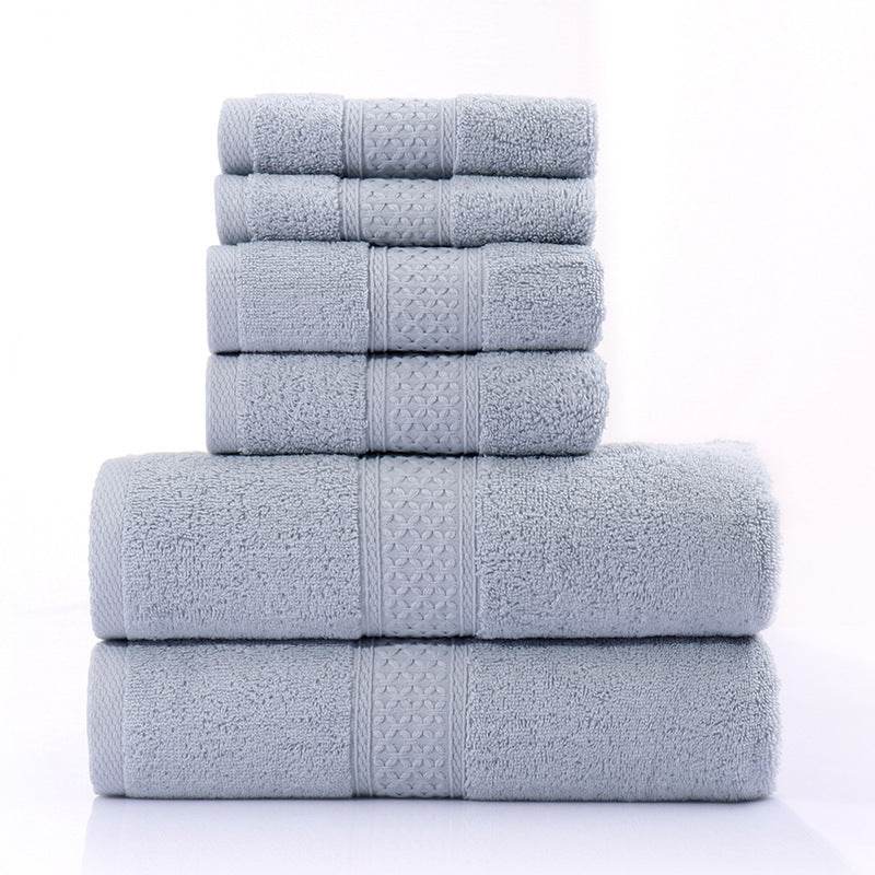 Six Piece Set Of Pure Cotton Bath Towels - Mubimart