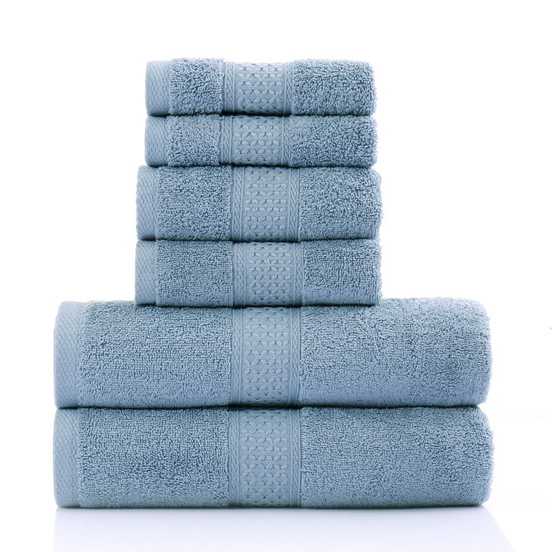 Six Piece Set Of Pure Cotton Bath Towels - Mubimart -  