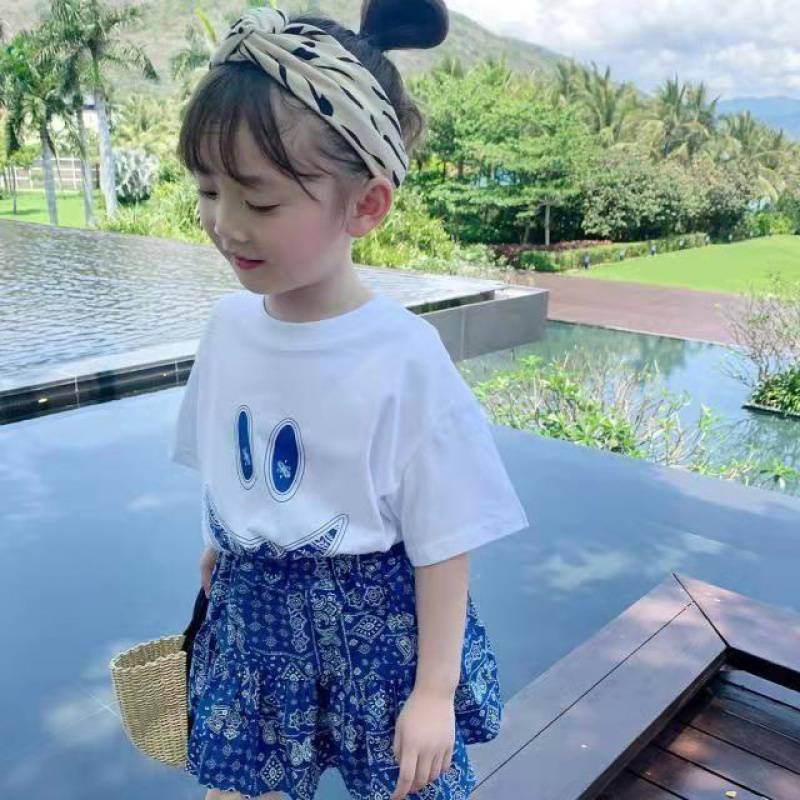 Small And Mediumsized Children's Summer Girl Baby Skirt Net Red Two Piece Set - Mubimart