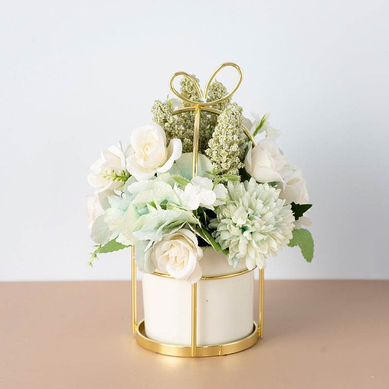 Small Potted Plants Ins Dried Flower Bouquet Simulation Flowers Fake Flowers Living Room Decoration Ornaments Tea Table Spring Festival Floral New Year Decorations - Mubimart