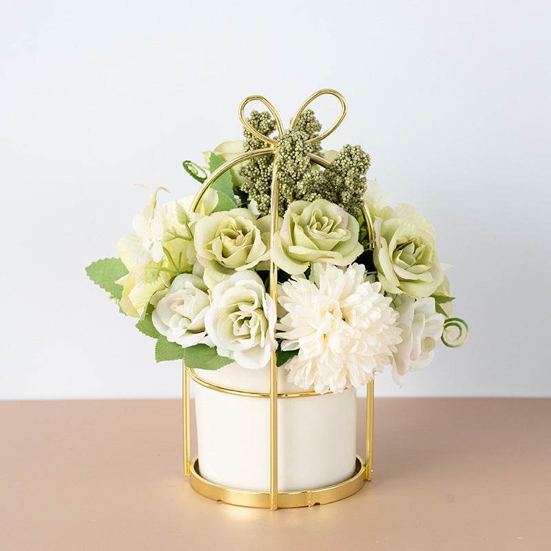 Small Potted Plants Ins Dried Flower Bouquet Simulation Flowers Fake Flowers Living Room Decoration Ornaments Tea Table Spring Festival Floral New Year Decorations - Mubimart