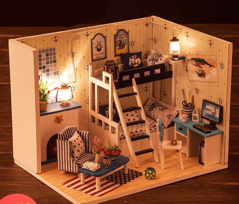 Small house model assembled villa house toy - Mubimart