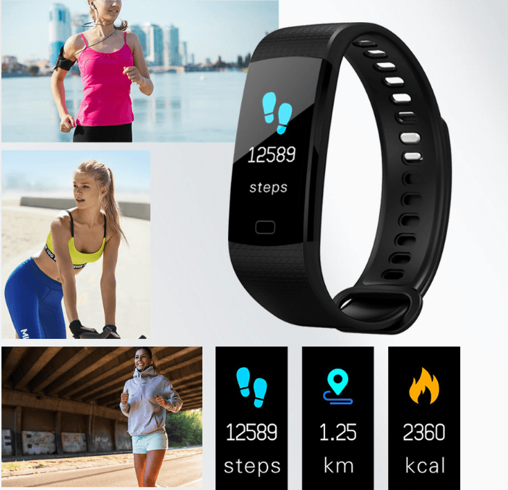 Smart Band Watch Color Screen Bracelet Heart Rate Activity Fitness tracker Band Smart Electronic Bracelet - Mubimart