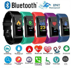 Smart Bracelet With Bluetooth Wristband Heart Rate Monitor Watch Activity Fitness Tracker - Mubimart - Fitness Tracker 