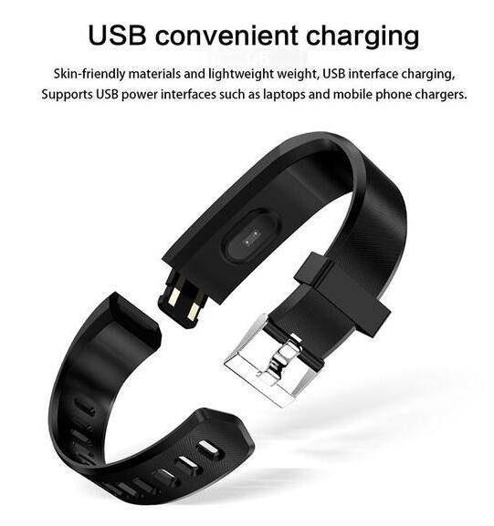 Smart Bracelet With Bluetooth Wristband Heart Rate Monitor Watch Activity Fitness Tracker - Mubimart