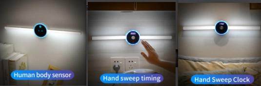 Smart Cabinet Light Clock Timing Sensor Light Removable LED Wardrobe Light Manual Sweep Switch Light - Mubimart