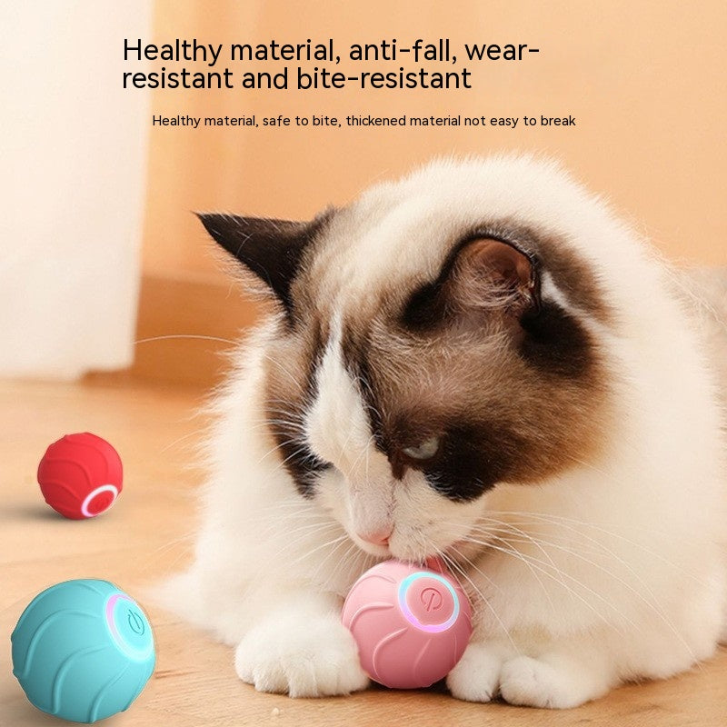 Smart Cat Toys Rolling Ball Pet Cat Owner Interactive Pets Toys Automatic Bouncing Ball USB Self Hi Teasing Kittens Jumping Ball - Mubimart - Cat Toys 