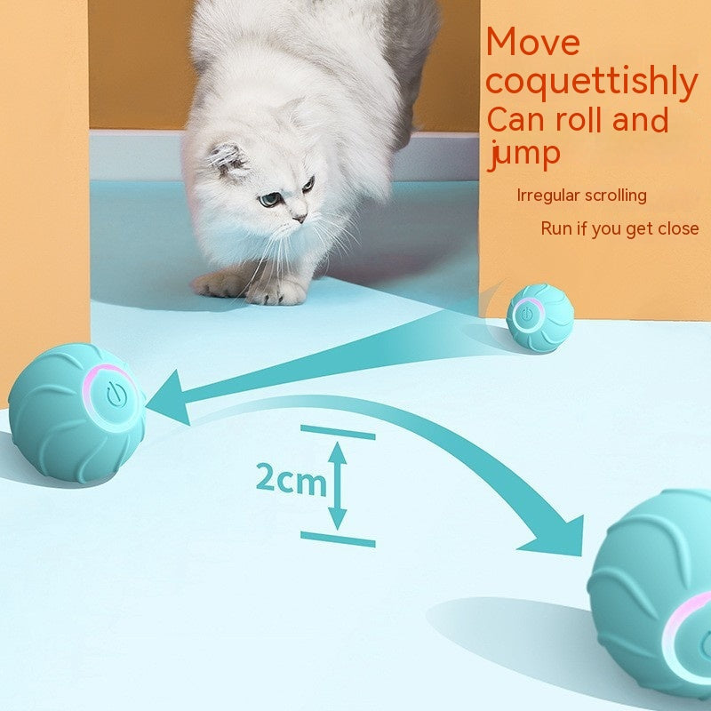 Smart Cat Toys Rolling Ball Pet Cat Owner Interactive Pets Toys Automatic Bouncing Ball USB Self Hi Teasing Kittens Jumping Ball - Mubimart -  