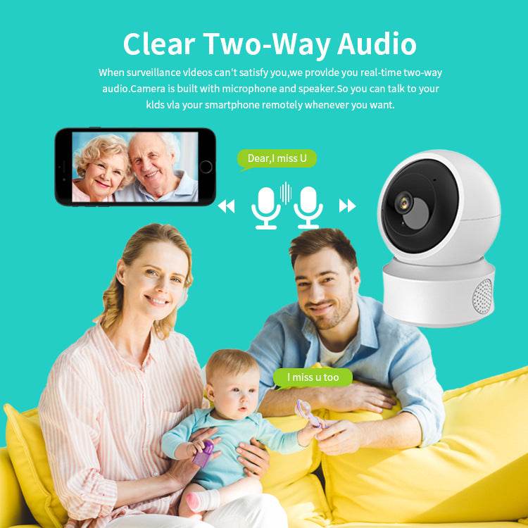 Smart Dual-light Wireless Wifi Home Indoor HD 360-degree Surveillance Camera Voice Intercom Panorama Camera - Mubimart