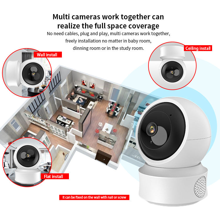 Smart Dual-light Wireless Wifi Home Indoor HD 360-degree Surveillance Camera Voice Intercom Panorama Camera - Mubimart -  