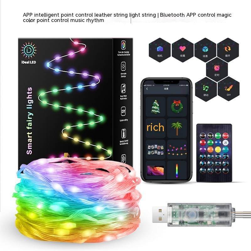 Smart Point Control Voice Control Lighting Chain Mobile Phone Bluetooth APP Control - Mubimart