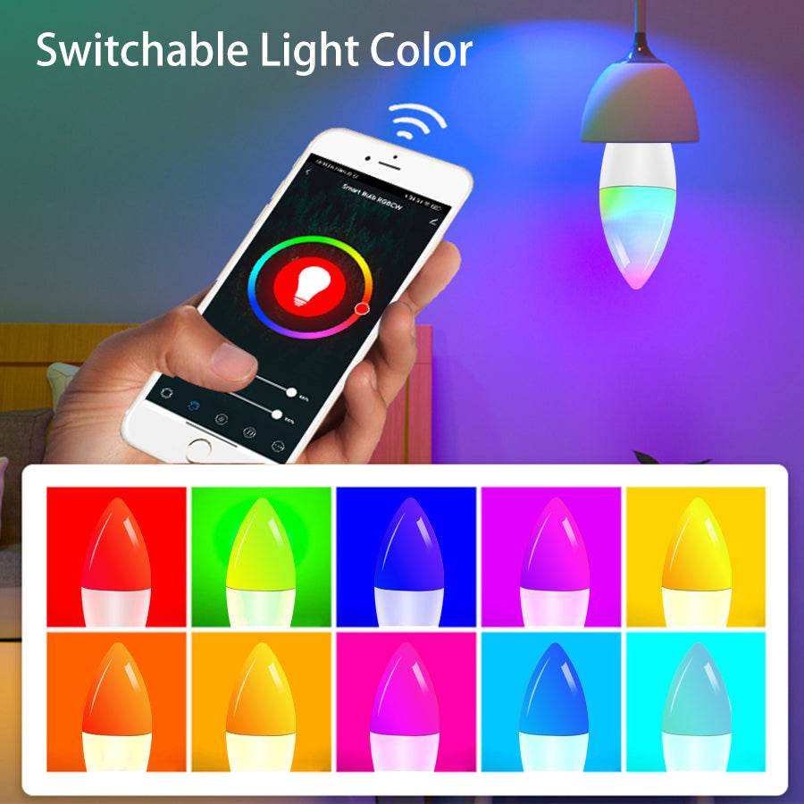 Smart WifI Led Lamp E14 RGB CW WW Led Bulb Dimmable 85-265V Voice Control Light Bulbs Alexa Google Home For Home Decorative - Mubimart