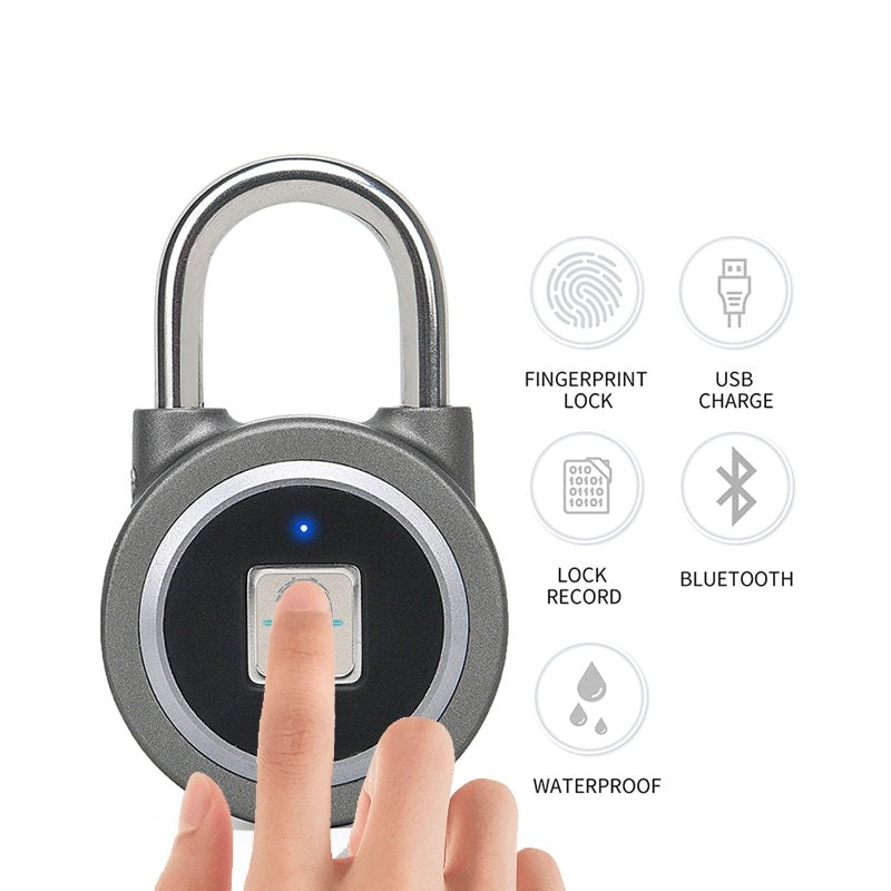 Smart lock fingerprint padlock mobile phone APP control Bluetooth unlocking luggage fingerprint lock trolley case fingerprint lock - Mubimart -  