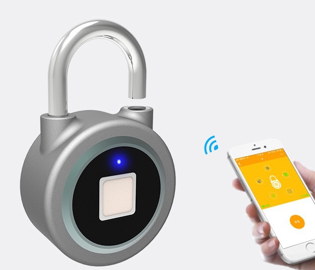 Smart lock fingerprint padlock mobile phone APP control Bluetooth unlocking luggage fingerprint lock trolley case fingerprint lock - Mubimart - Luggage Lock 