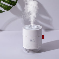 Snow Mountain Humidifier Mini Portable 500m Cool Mist Desktop Personal Air Ultrasonic Diffuser With Romantic Night Lamp - Mubimart -  