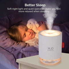 Snow Mountain Humidifier Mini Portable 500m Cool Mist Desktop Personal Air Ultrasonic Diffuser With Romantic Night Lamp - Mubimart - Mist Humidifiers 