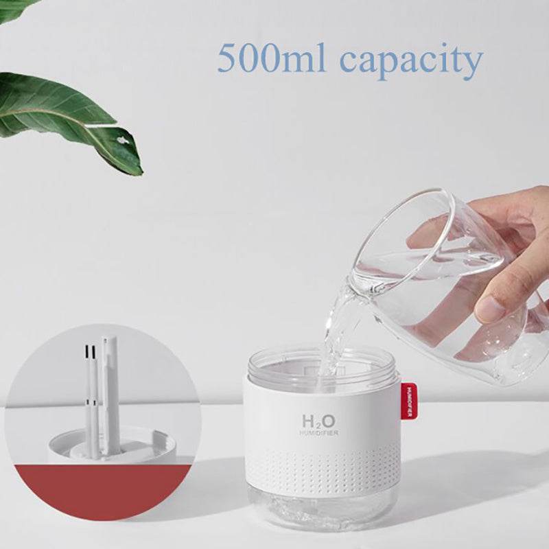 Snow Mountain Humidifier Mini Portable 500m Cool Mist Desktop Personal Air Ultrasonic Diffuser With Romantic Night Lamp - Mubimart