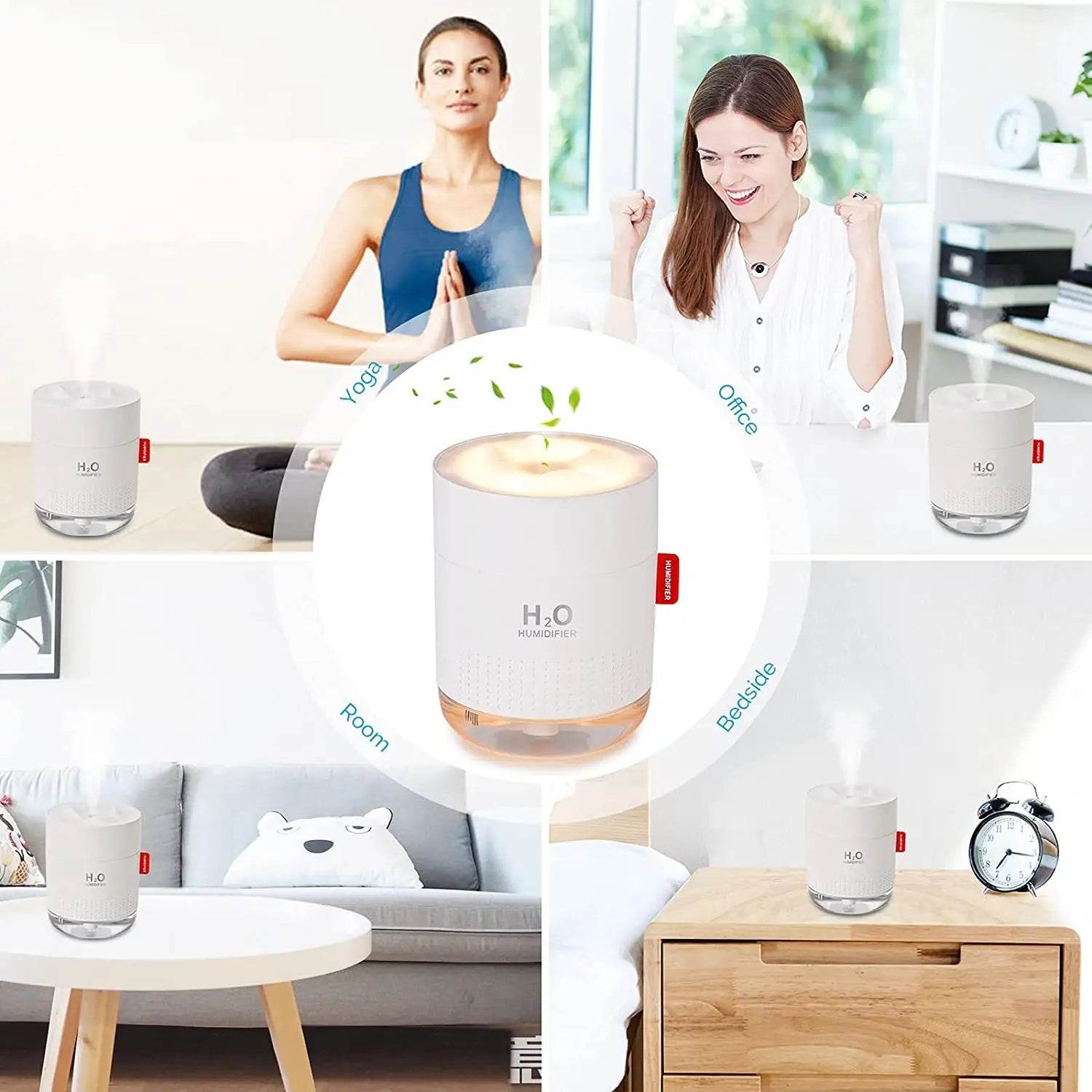 Snow Mountain Humidifier Mini Portable 500m Cool Mist Desktop Personal Air Ultrasonic Diffuser With Romantic Night Lamp - Mubimart
