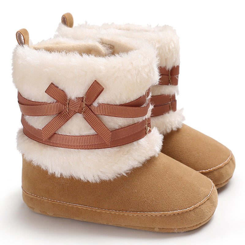 Snow boots baby soft soled warm cotton shoes - Mubimart -  