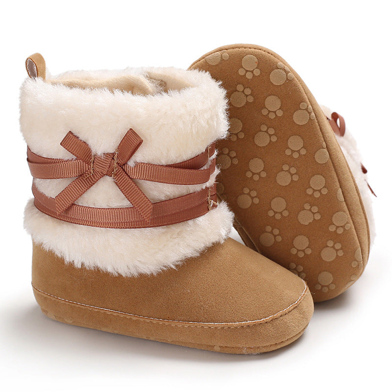 Snow boots baby soft soled warm cotton shoes - Mubimart -  