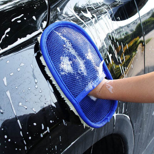 Soft Fleece Car Thickened Waxing Gloves Cleaning Tool - Mubimart
