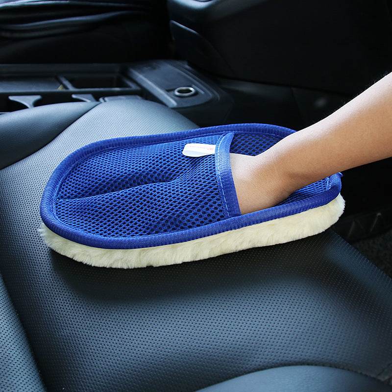 Soft Fleece Car Thickened Waxing Gloves Cleaning Tool - Mubimart