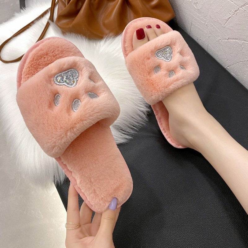 Soft-soled Cotton Slippers Warm Home Shoes - Mubimart