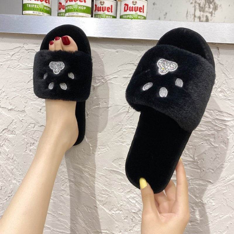 Soft-soled Cotton Slippers Warm Home Shoes - Mubimart