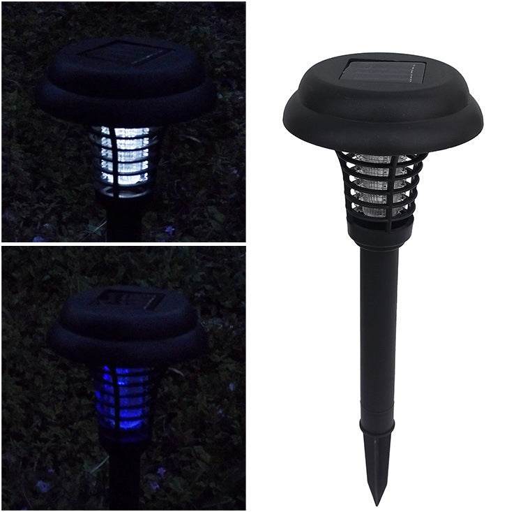 Solar Led Rechargeable Anti-Mosquito Lamp Electronic Fly Bug Zapper Insect Pest Uv Trap Outdoor Garden Lawn Lamp - Mubimart