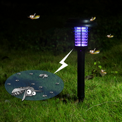 Solar Led Rechargeable Anti-Mosquito Lamp Electronic Fly Bug Zapper Insect Pest  Uv Trap Outdoor Garden Lawn Lamp - Mubimart - Bug Zapper 