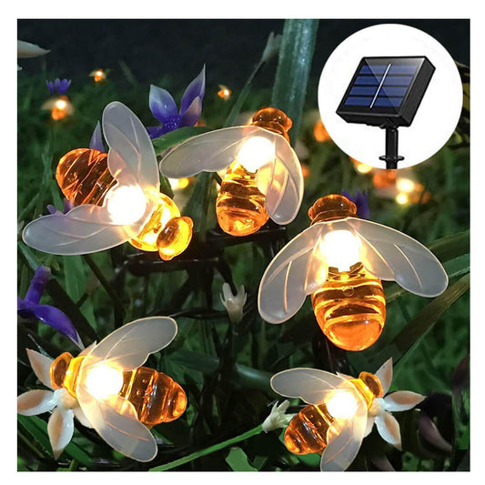Solar New String Lights 20Led Little Bee Christmas Lanterns Flashing Lights Christmas String Lights Garden Decoration Lights - Mubimart