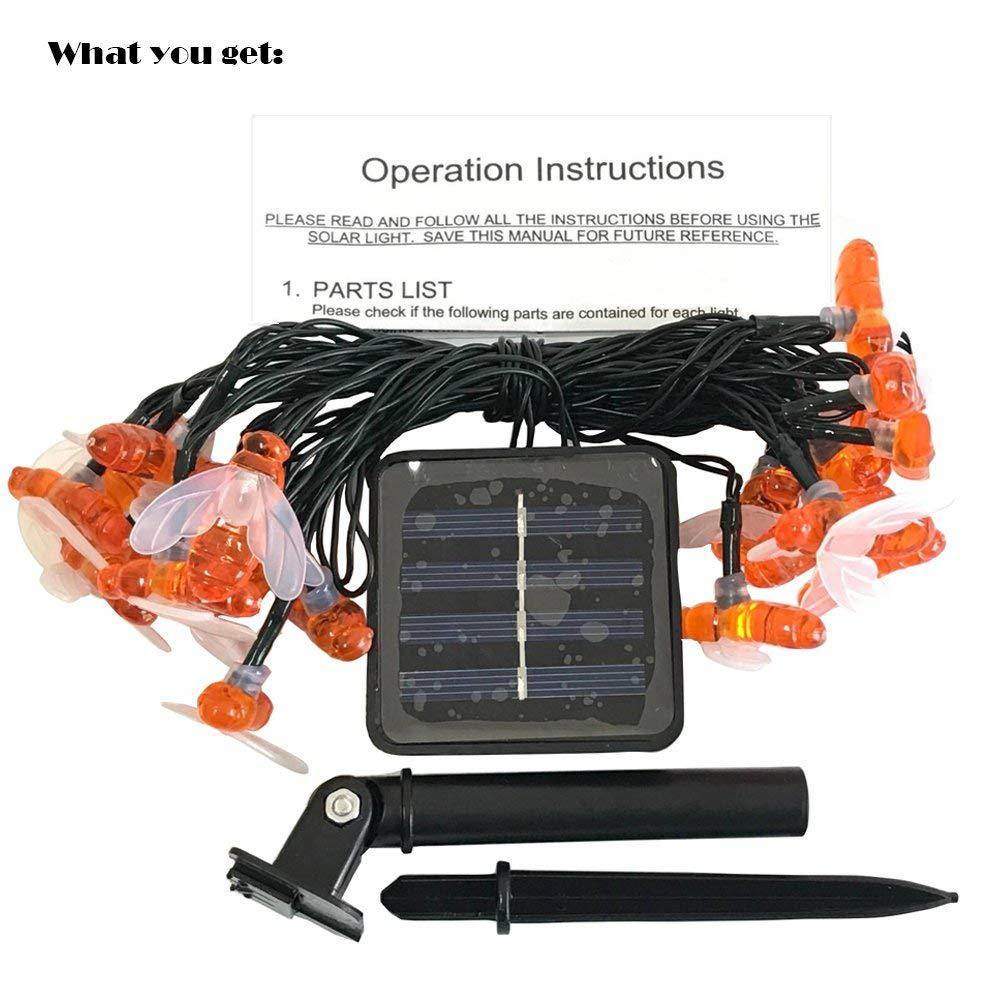 Solar New String Lights 20Led Little Bee Christmas Lanterns Flashing Lights Christmas String Lights Garden Decoration Lights - Mubimart