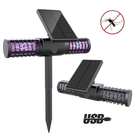 Solar Panel Powered UV Mosquito Killer Bug Zapper - Mubimart